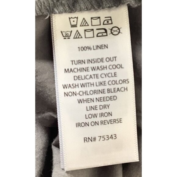 St. Tropez West Women Gray Linen Drawstring Wide-Leg Pants Size M Preppy Coastal - Picture 8 of 9